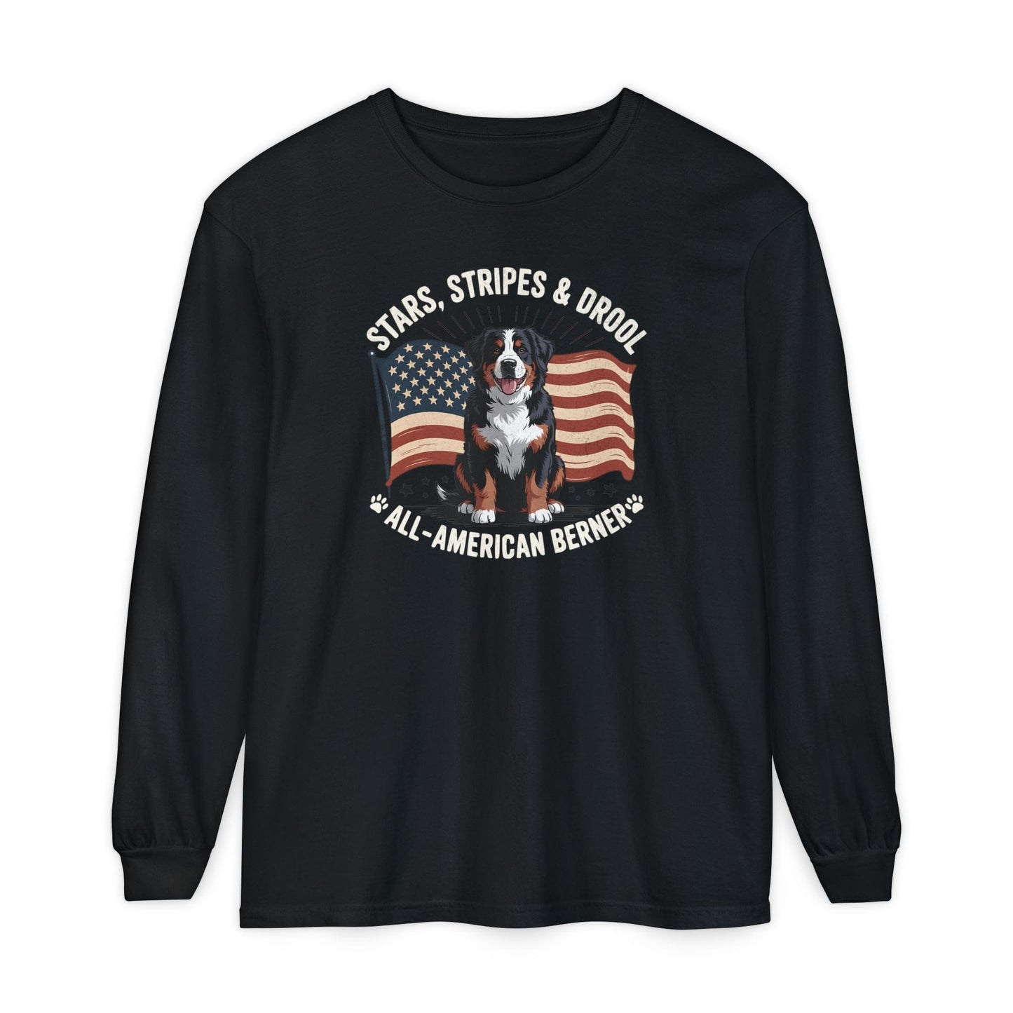 Bernese Mountain Dog All American Long Sleeve Tee