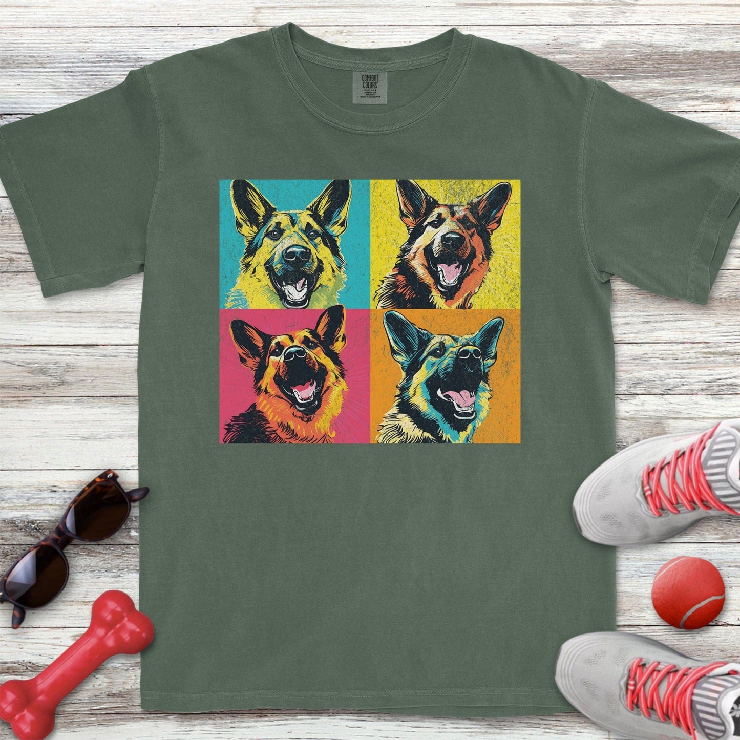 Pop Art German Shepherd Comfort Colors T-Shirt