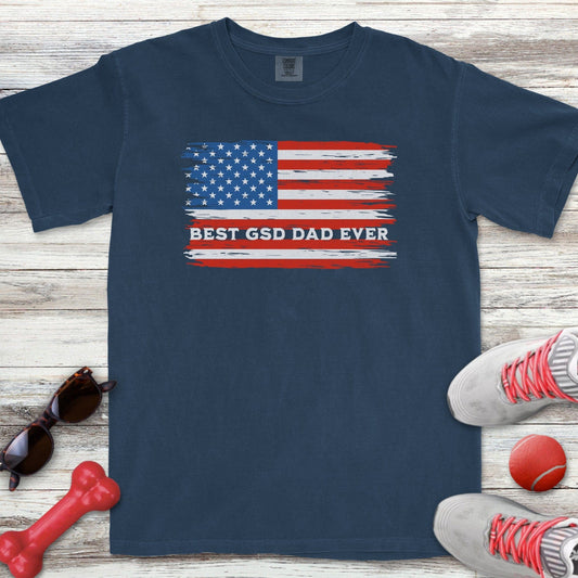Best GSD Dog Dad Flag T-Shirt