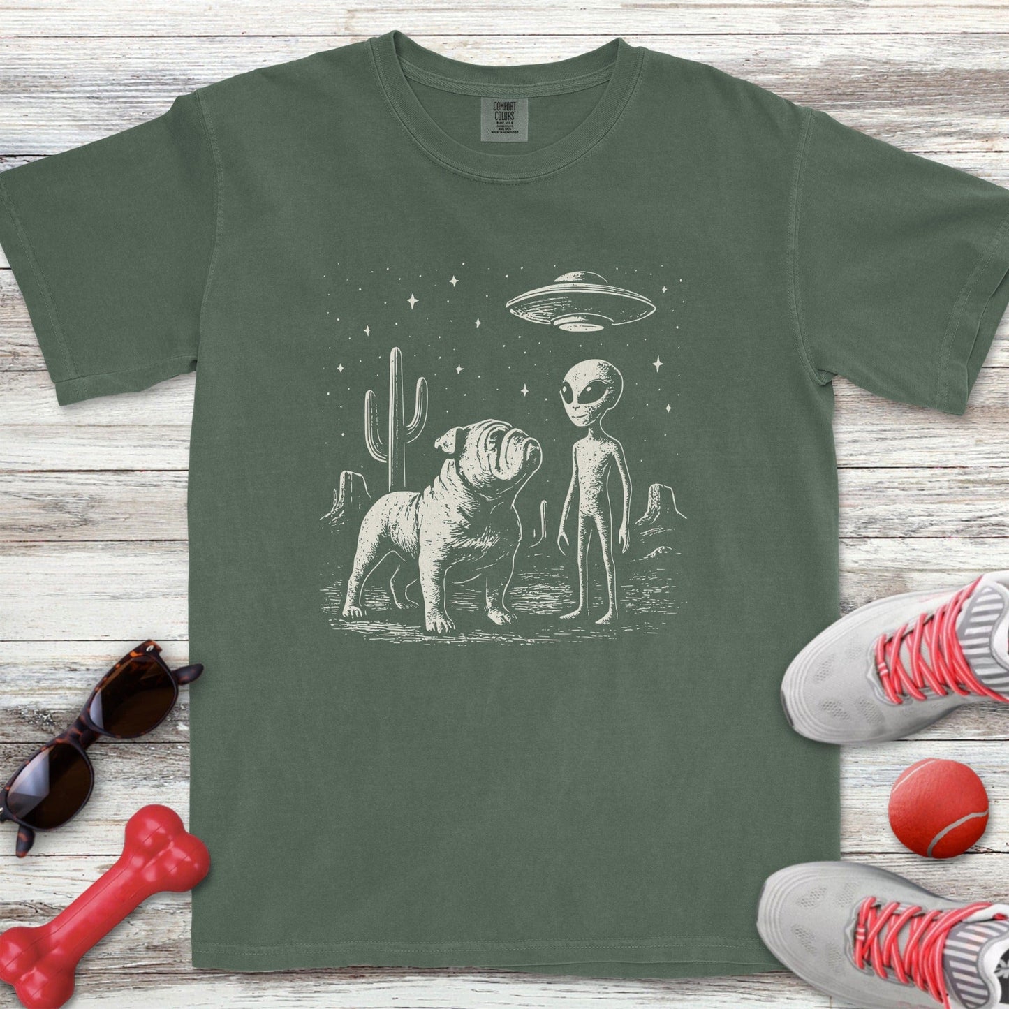 Bulldog Alien Encounter T-Shirt