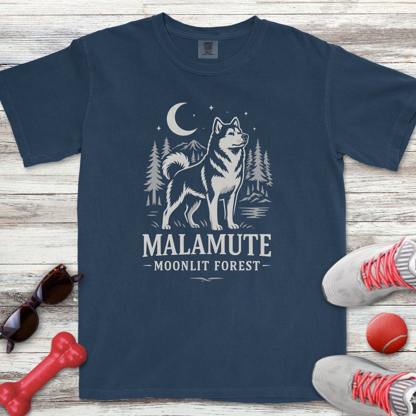 Malamute Moonlit Forest T-Shirt