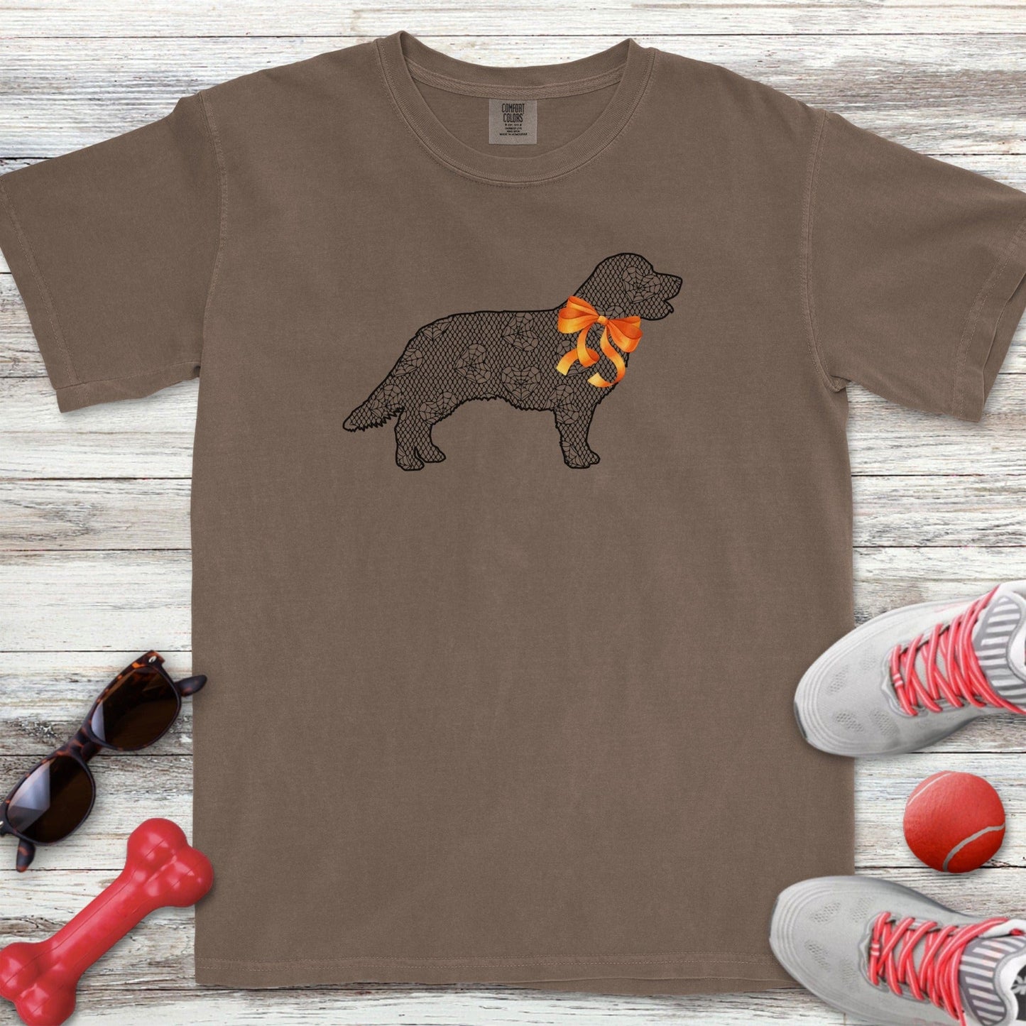 Web Heart Golden Retriever T-Shirt