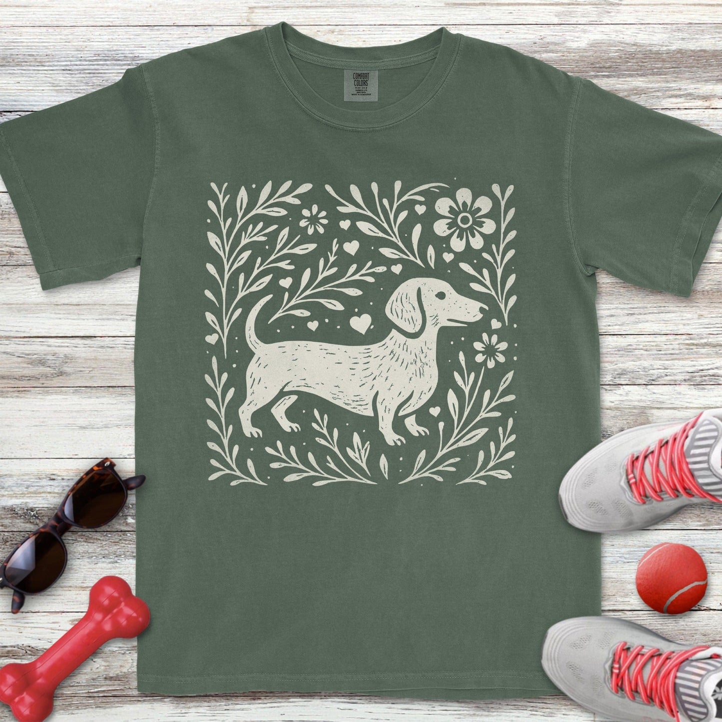 Linocut Dachshund T-Shirt