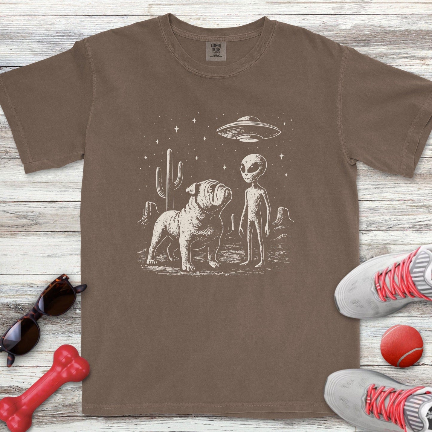 Bulldog Alien Encounter T-Shirt