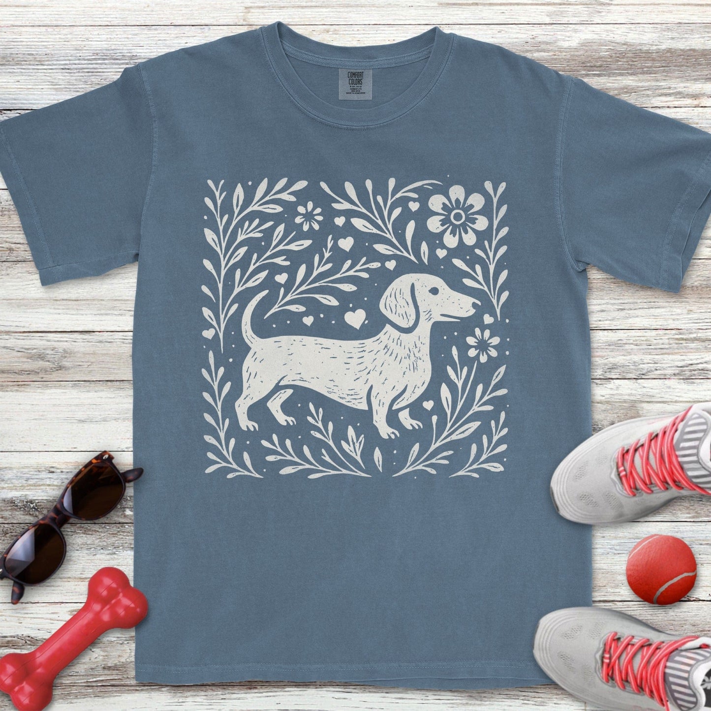 Linocut Dachshund T-Shirt