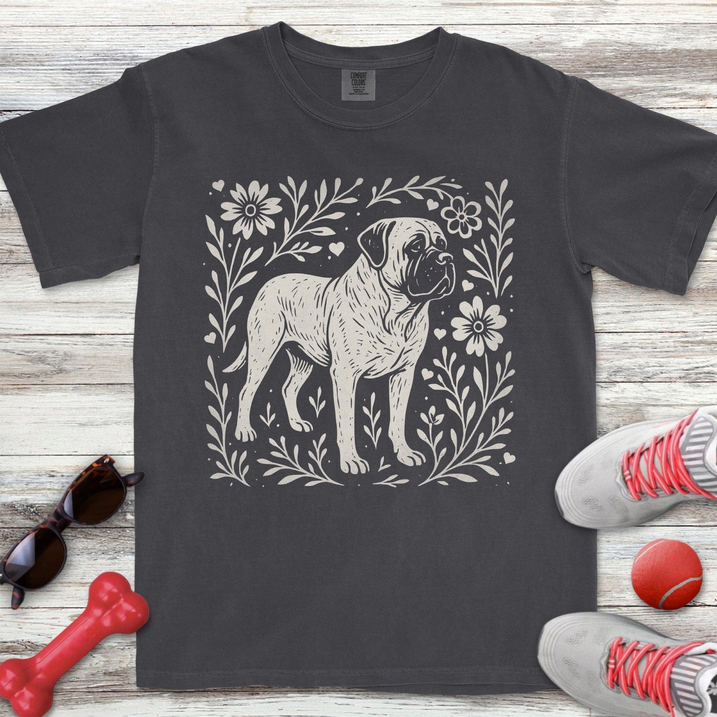 Linocut English Mastiff T-Shirt