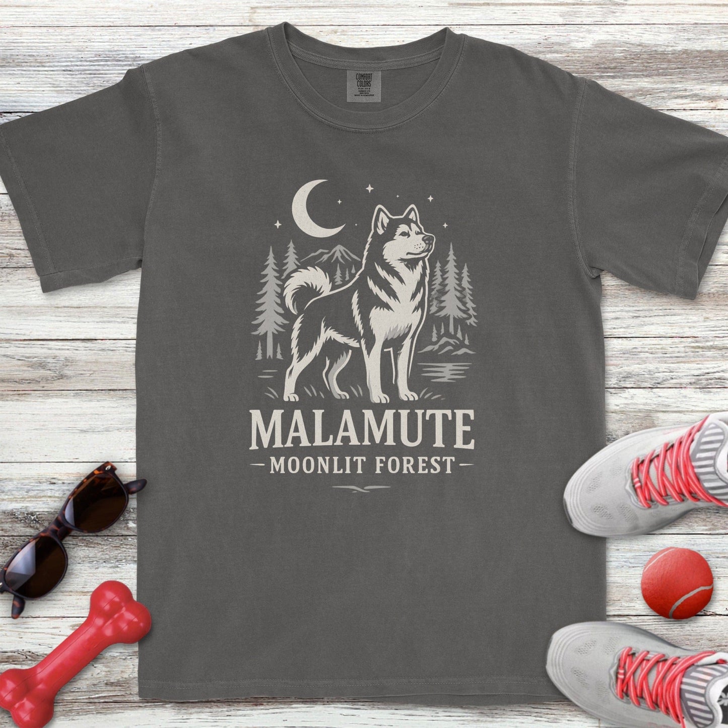 Malamute Moonlit Forest T-Shirt