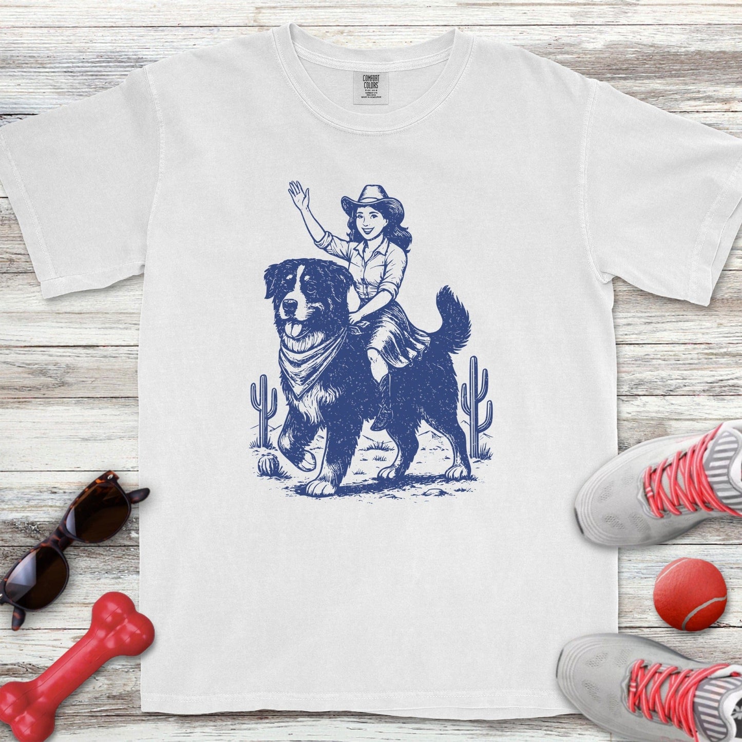 Cowgirl Bernese Mountain Dog T-Shirt