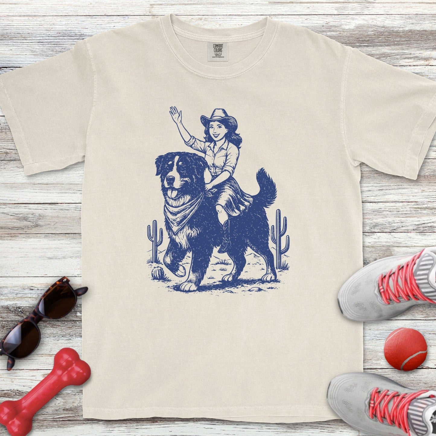 Cowgirl Bernese Mountain Dog T-Shirt