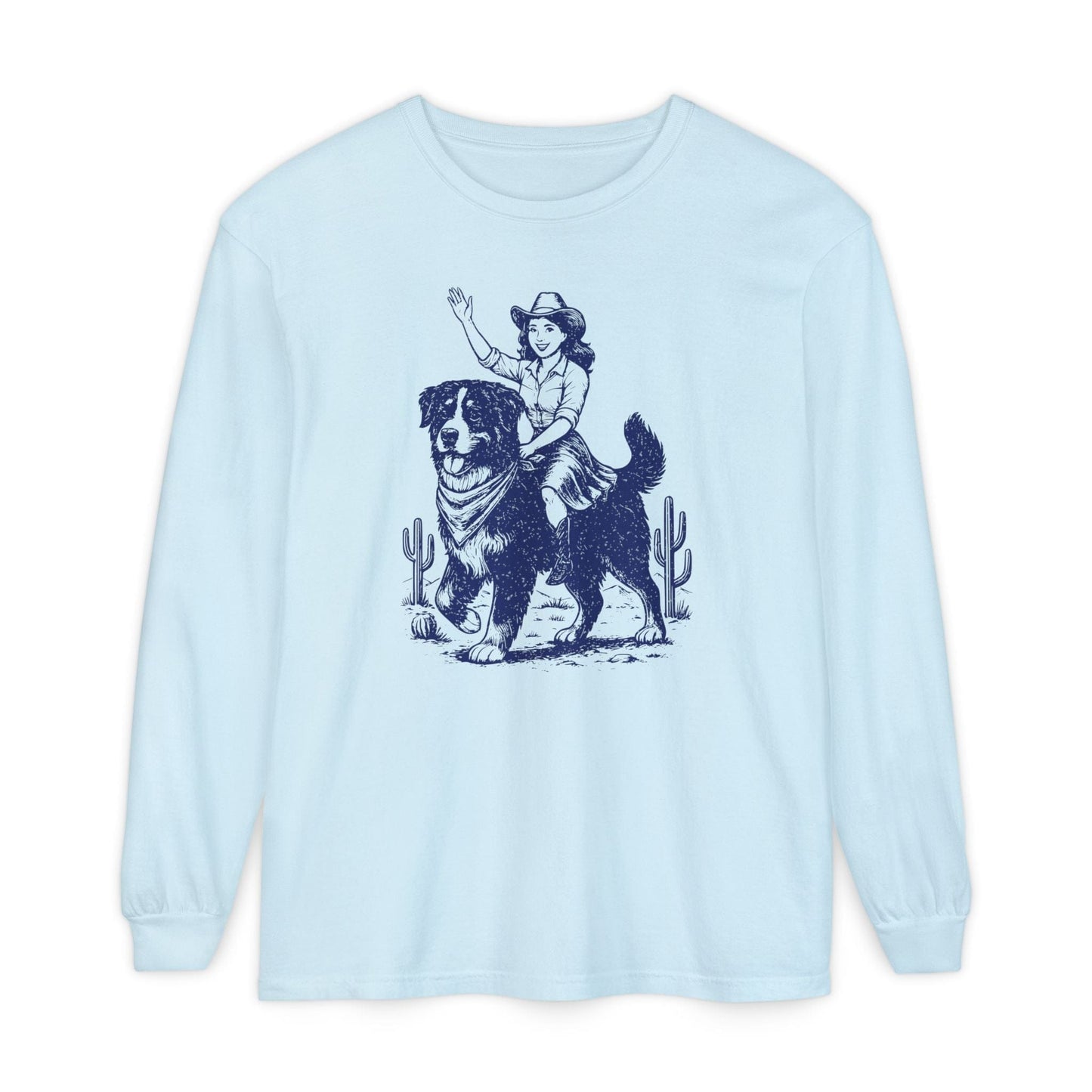 Bernese Mountain Dog Cowgirl Long Sleeve Tee
