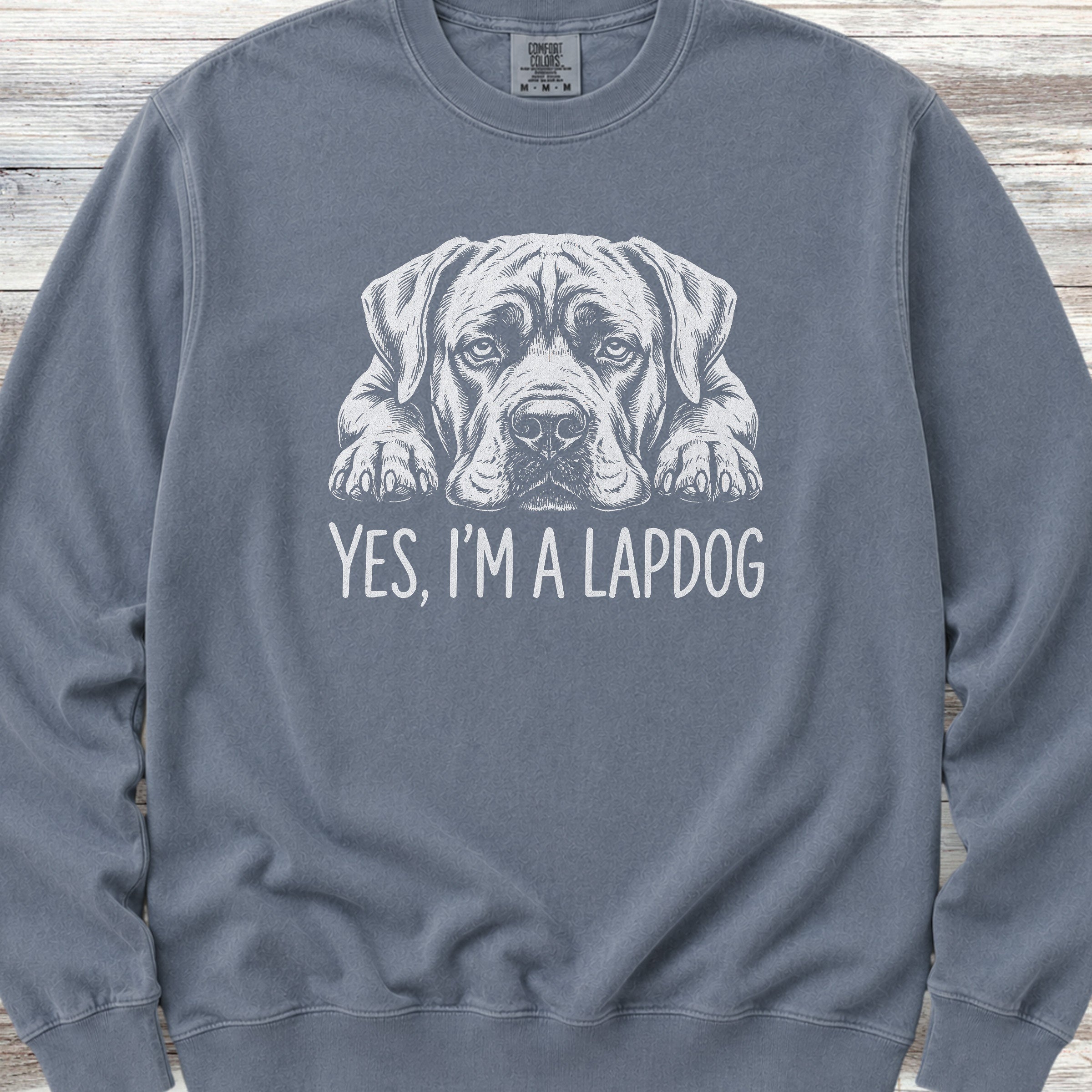 Cane Corso Lap Dog Sweatshirt - Blue Jean