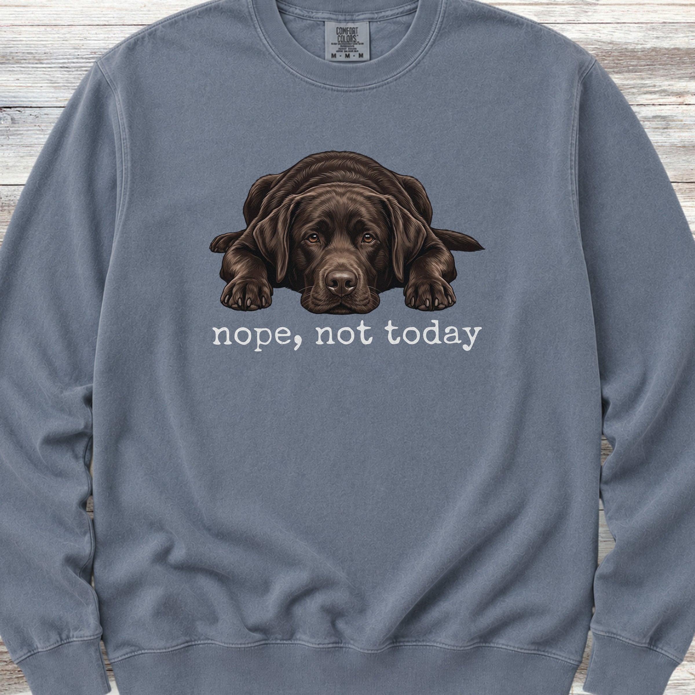 Labrador Retriever Chocolate Nope Sweatshirt - Blue Jean