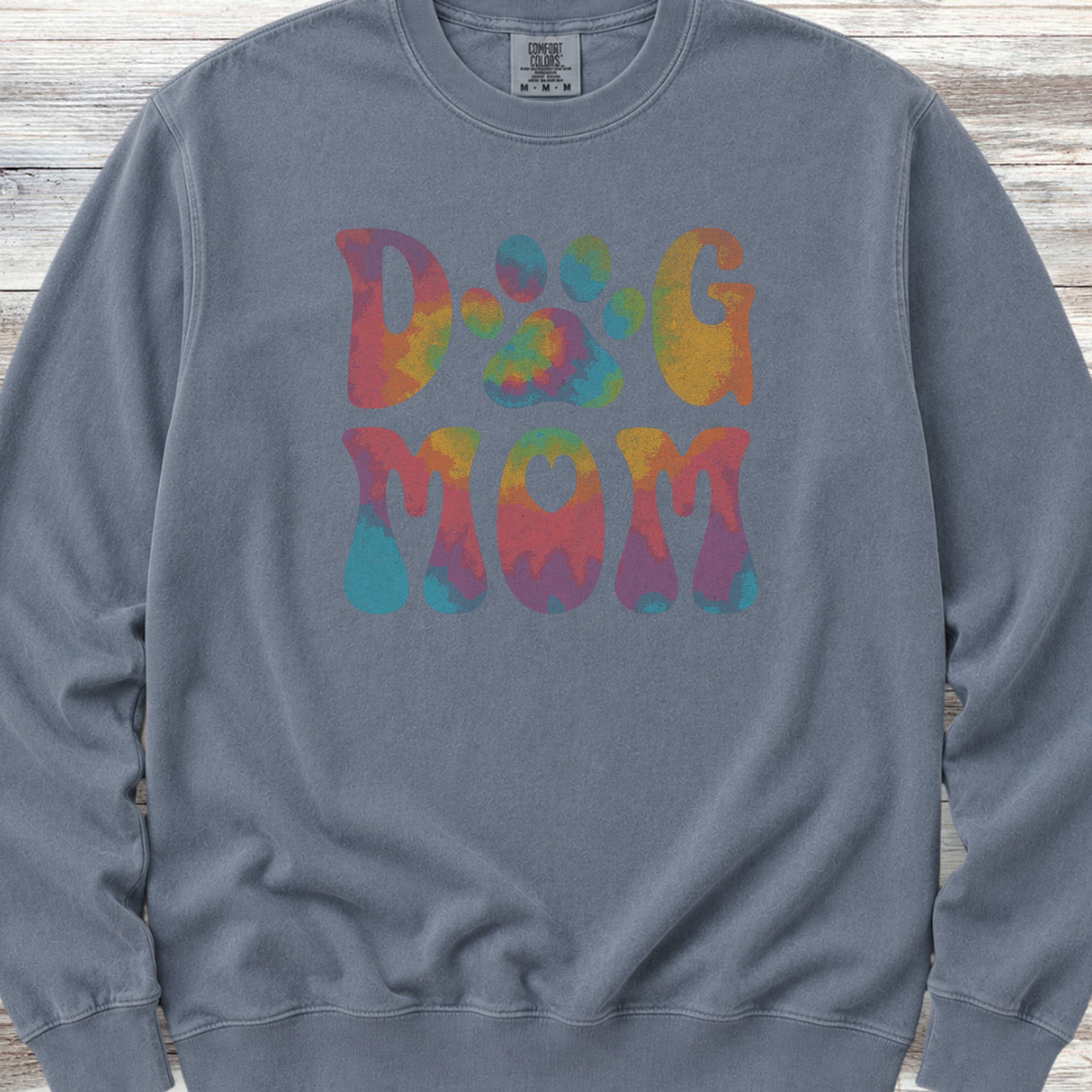 Dog Mom Rainbow Sweatshirt - Blue Jean