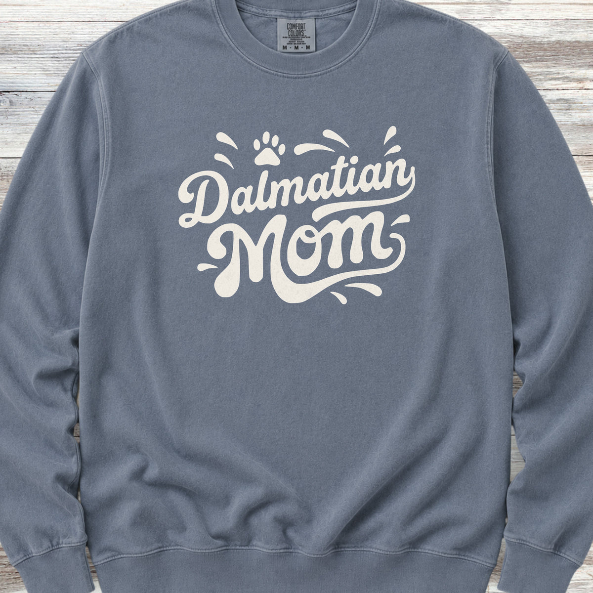 Dalmatian Groovy Mom Sweatshirt - Blue Jean