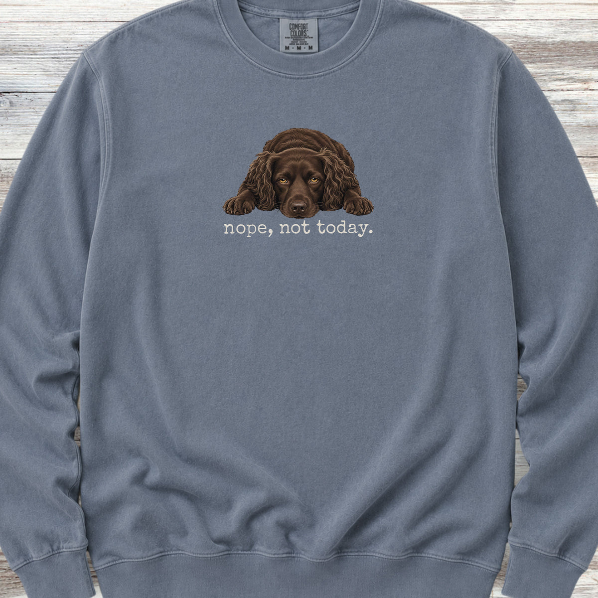 Boykin Spaniel Nope Sweatshirt - Blue Jean