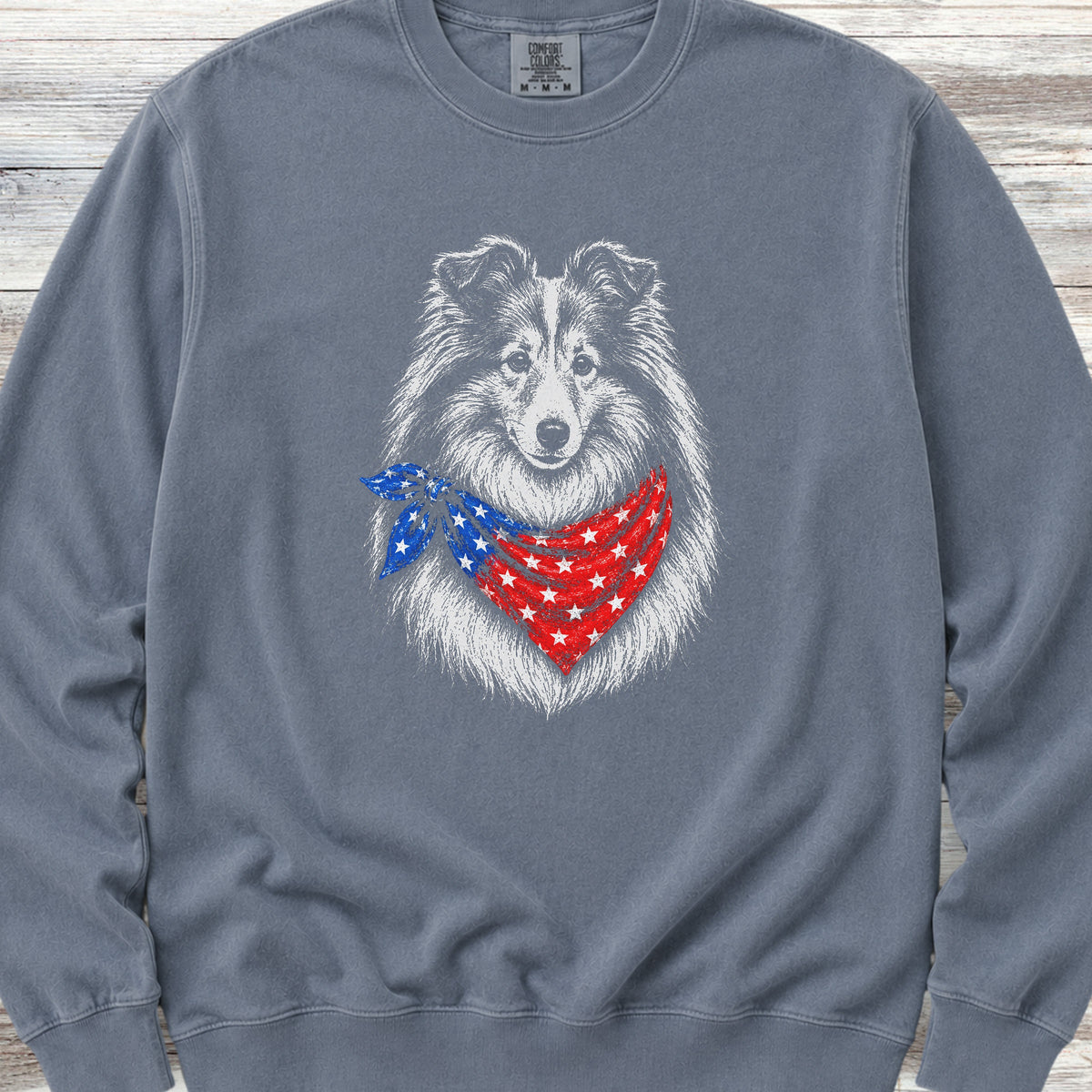 Shetland Sheepdog USA Sweatshirt - Blue Jean