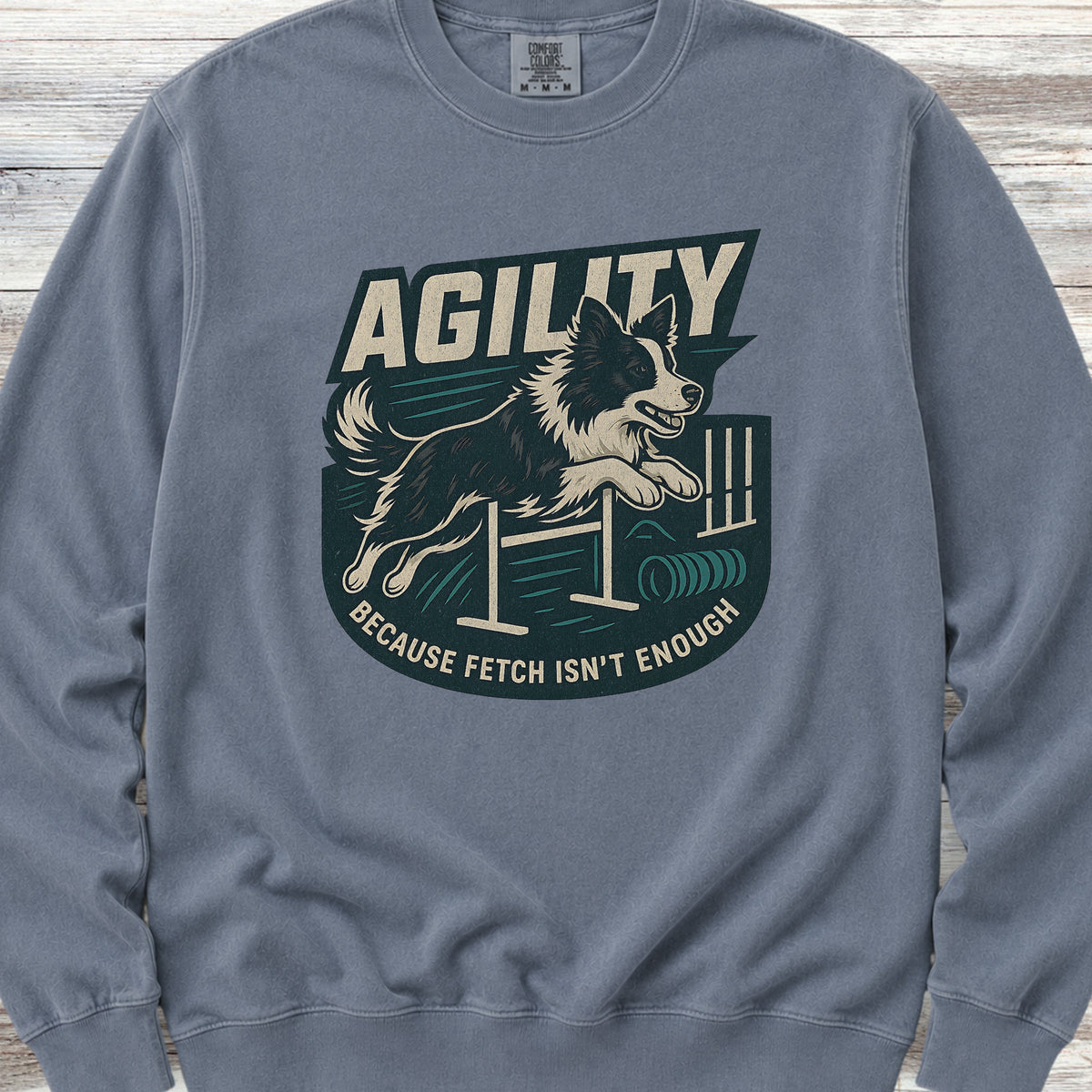 Border Collie Agility Sweatshirt - Blue Jean