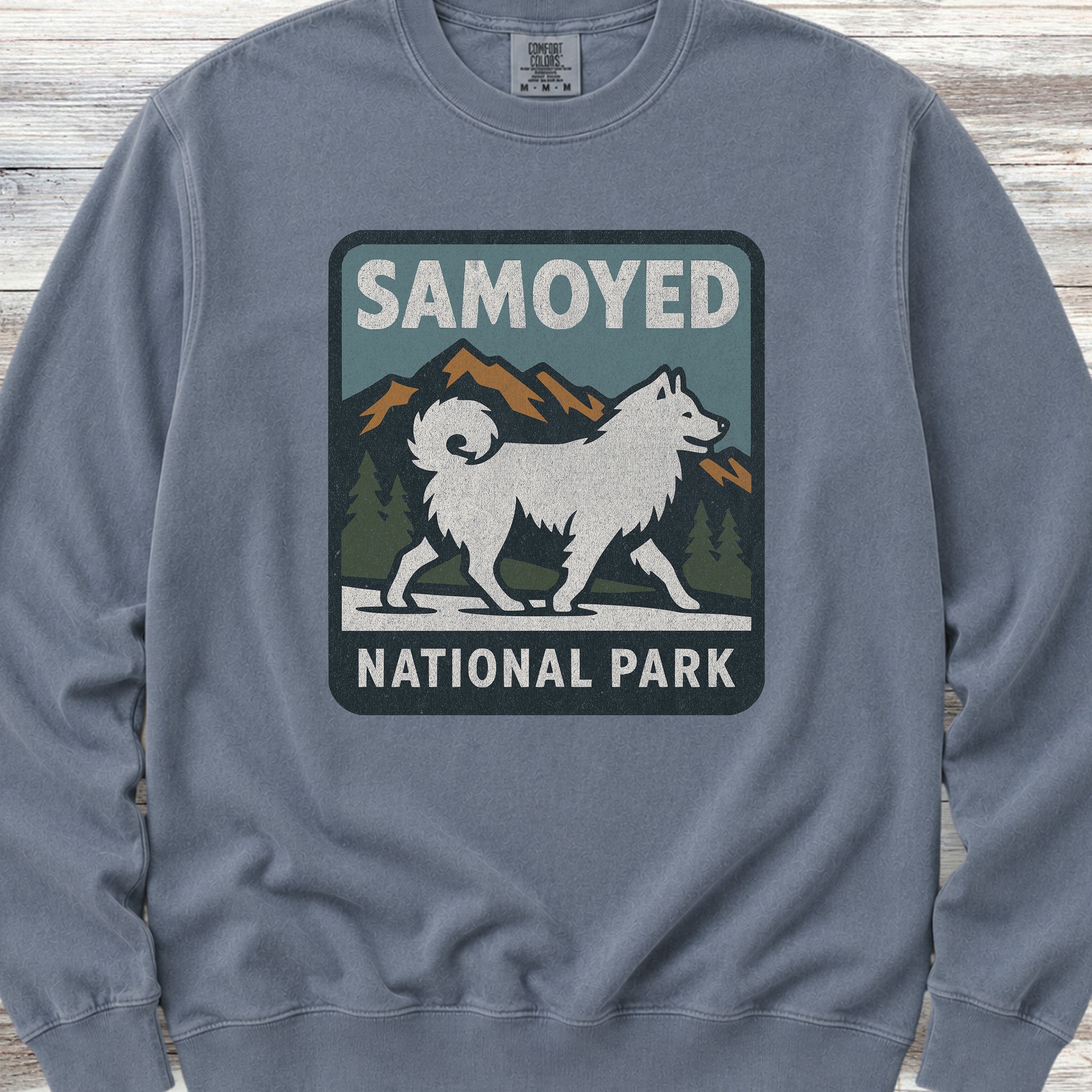 Samoyed National Park Sweatshirt - Blue Jean