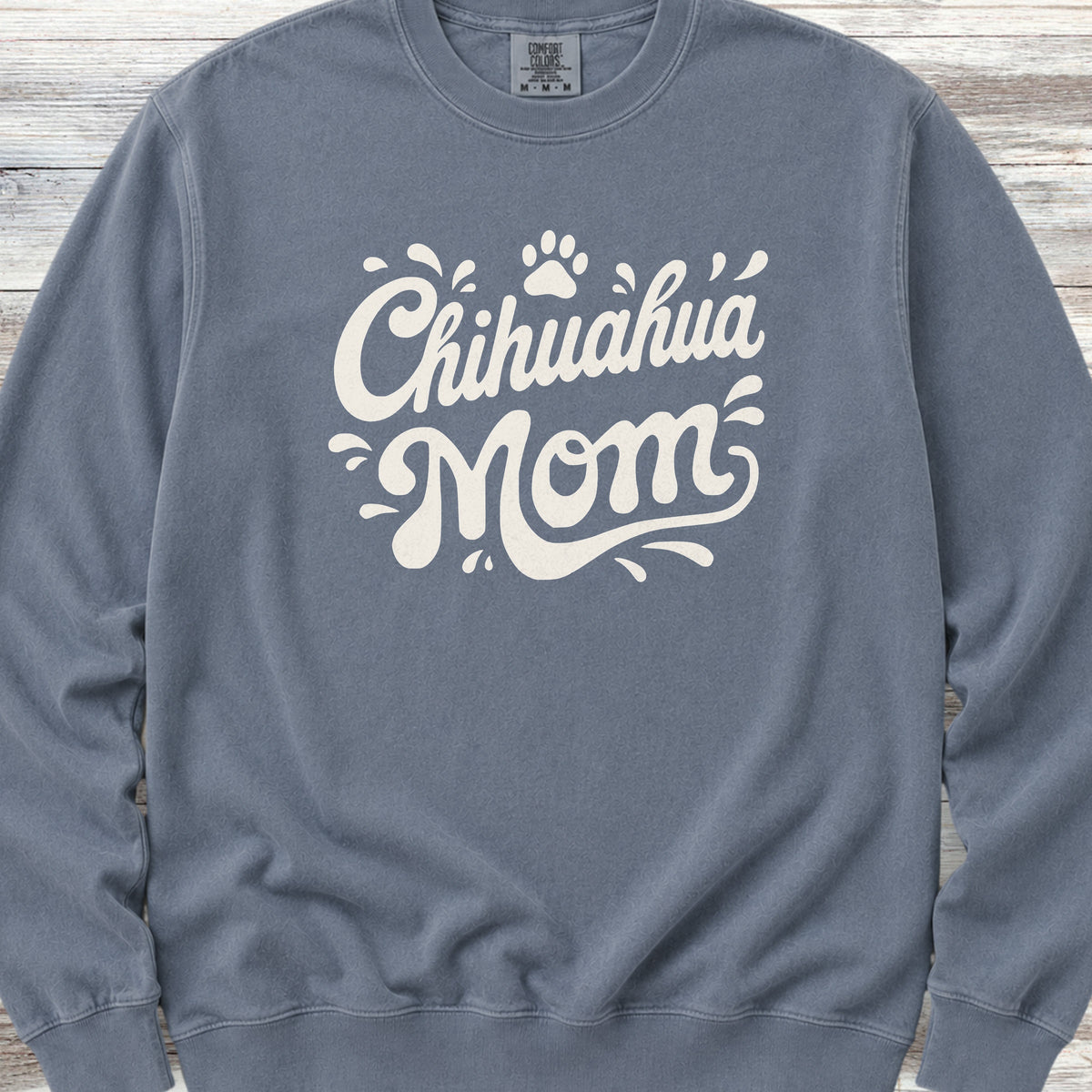 Chihuahua Groovy Mom Sweatshirt - Blue Jean