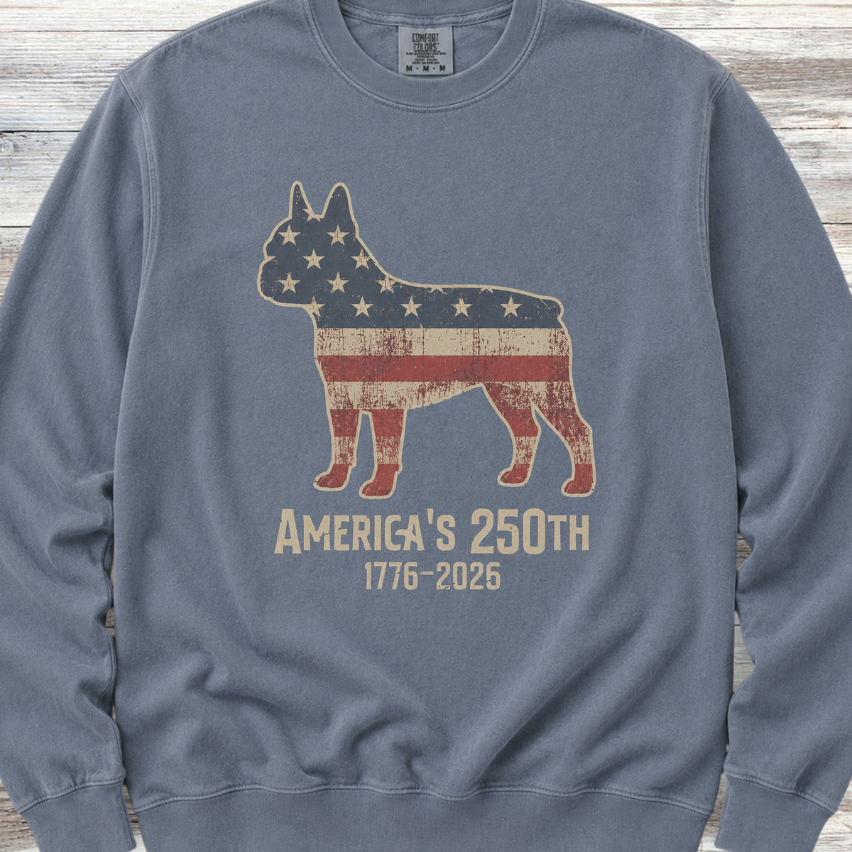 Boston Terrier 250 Sweatshirt - Blue Jean