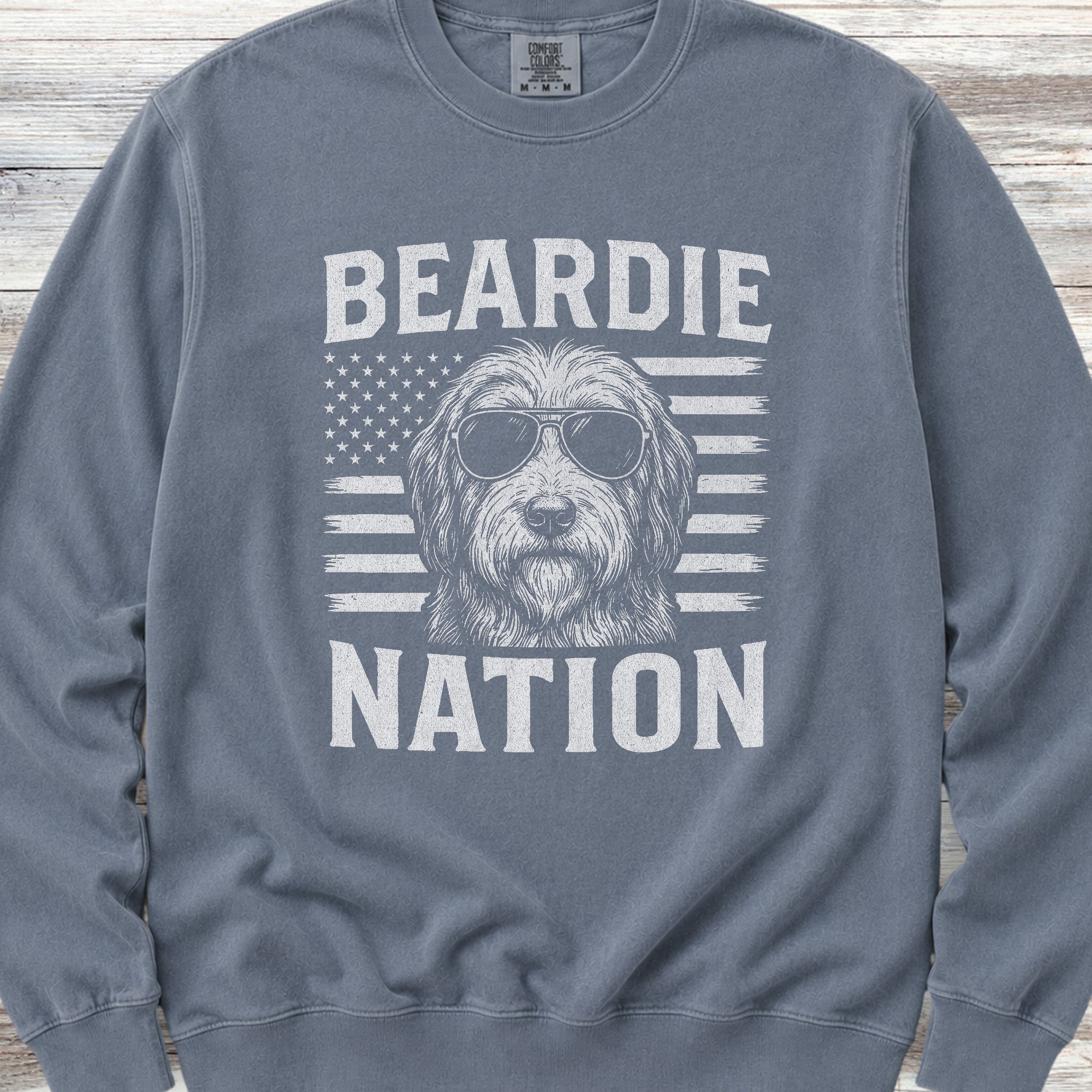 Bearded Collie Nation Sweatshirt - Blue Jean