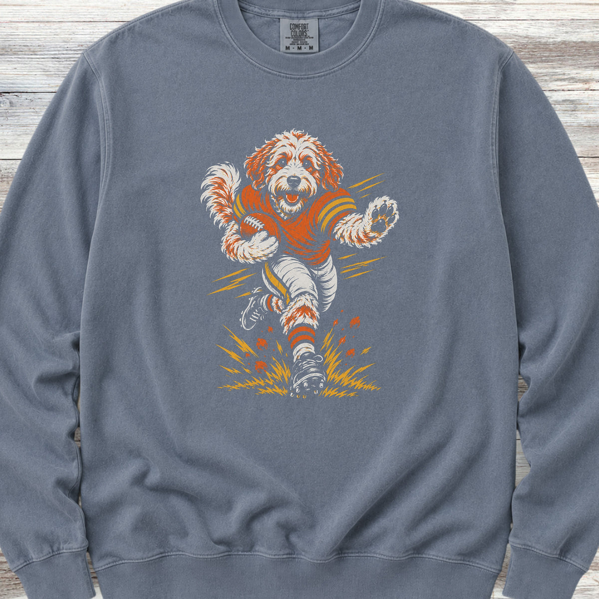 Doodle Football Sweatshirt - Blue Jean