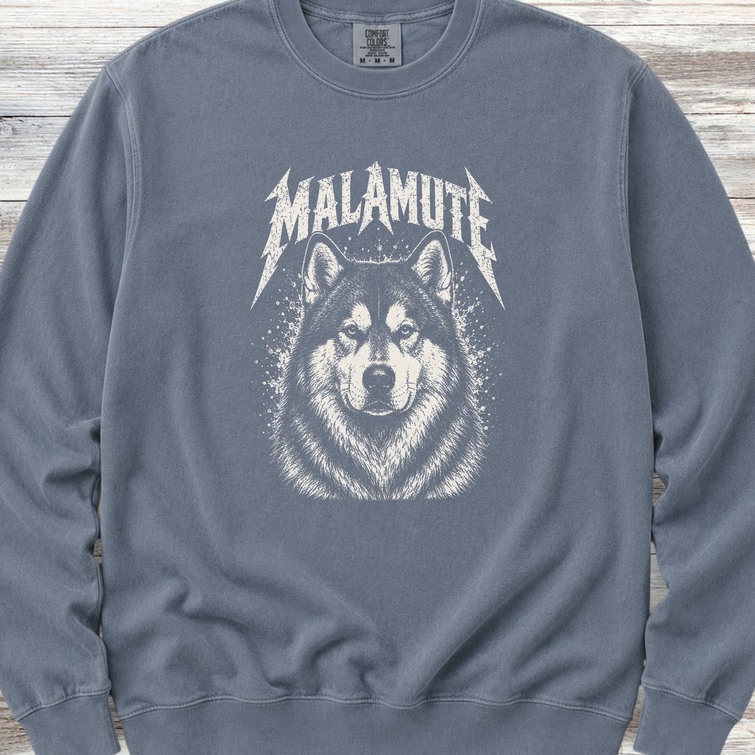 Alaskan Malamute Metal Sweatshirt - Blue Jean
