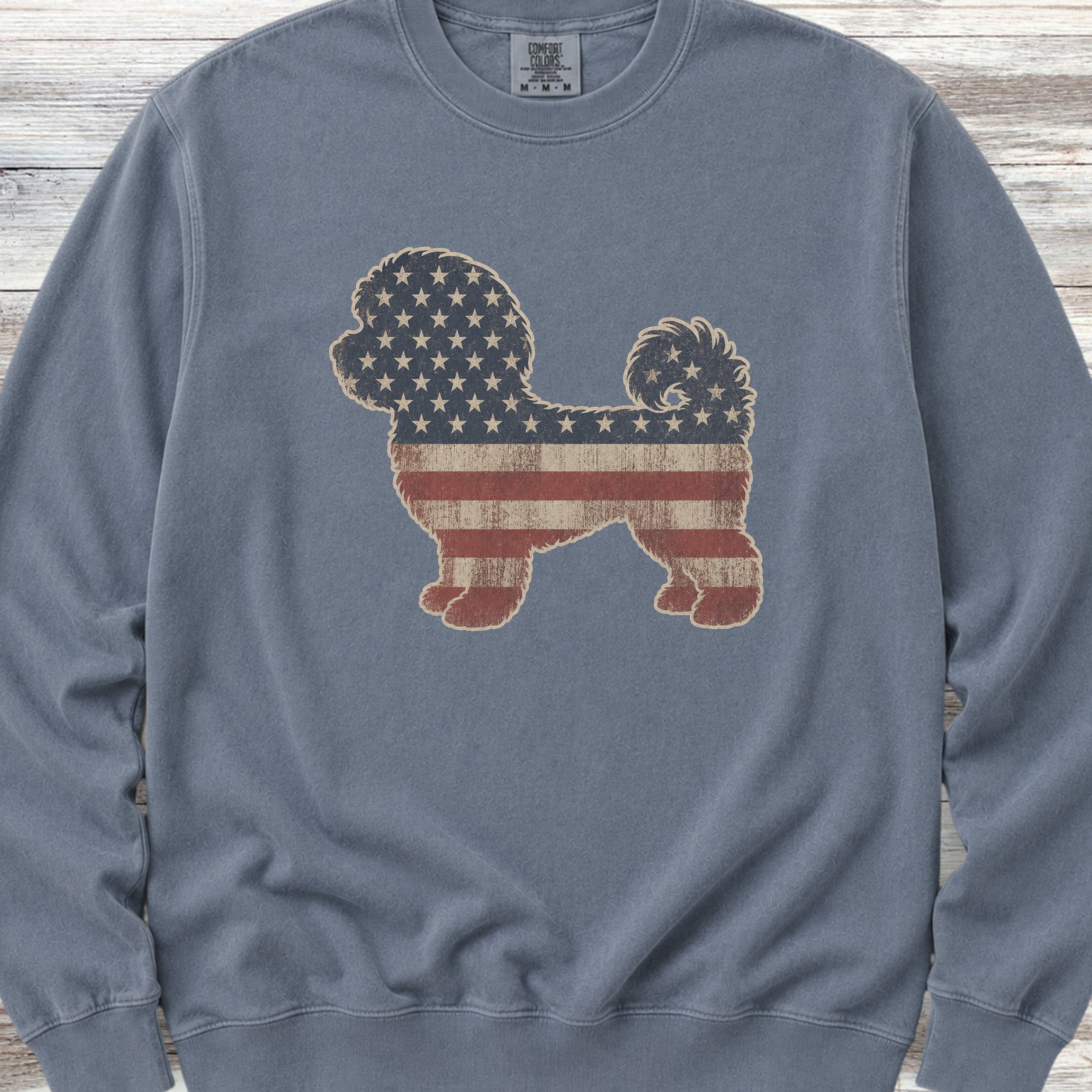 Maltipoo Vintage USA Sweatshirt - Blue Jean
