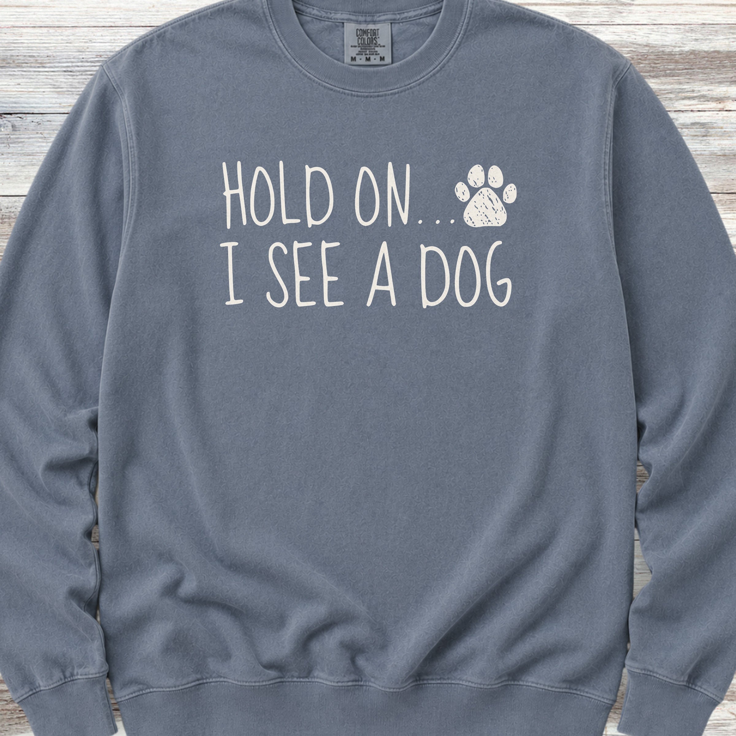 Dog Hold On Sweatshirt - Blue Jean