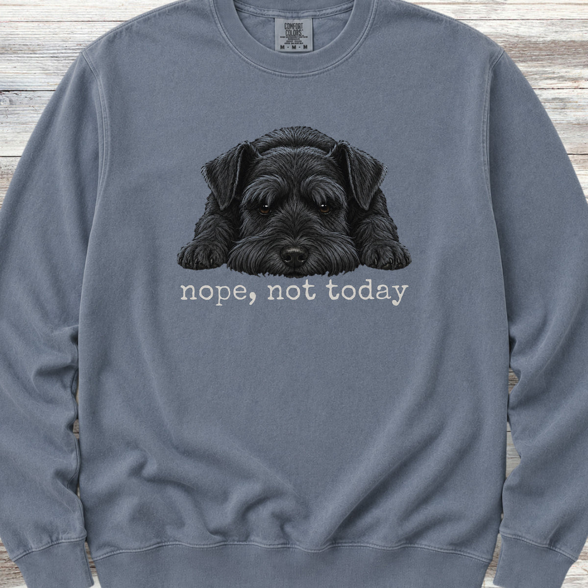 Schnauzer Black Nope Sweatshirt - Blue Jean