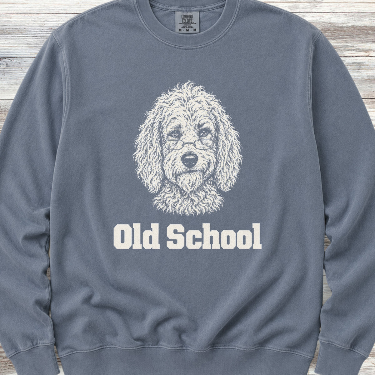 Goldendoodle Old School Sweatshirt - Blue Jean