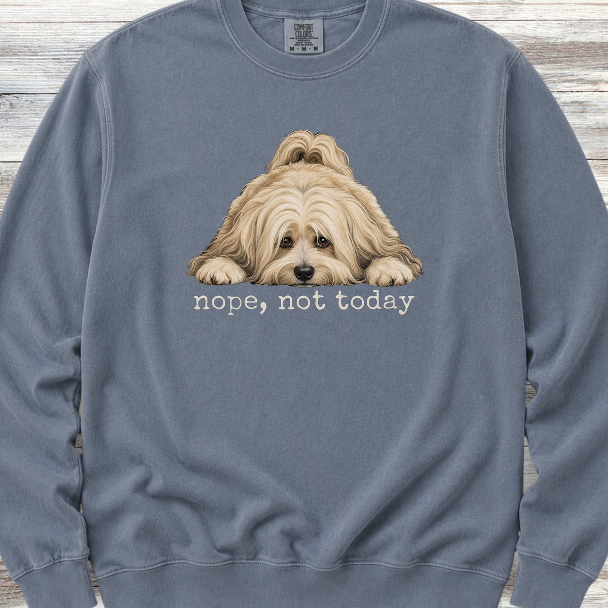 Havanese Nope Sweatshirt - Blue Jean