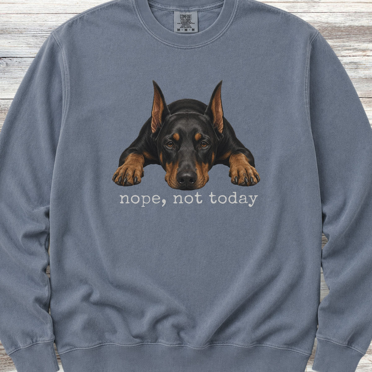 Doberman Nope Sweatshirt - Blue Jean