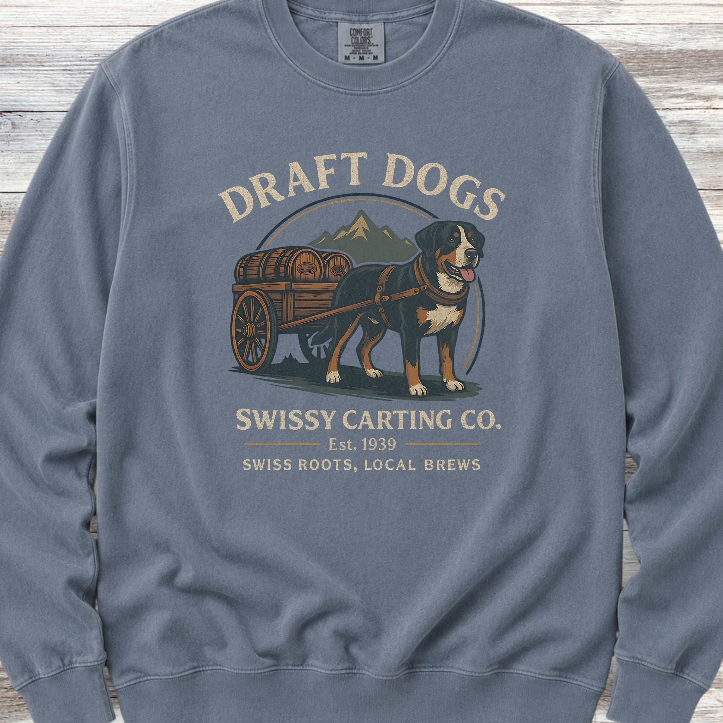 Swiss Mountain Dog Draft Dogs Sweatshirt - Blue Jean