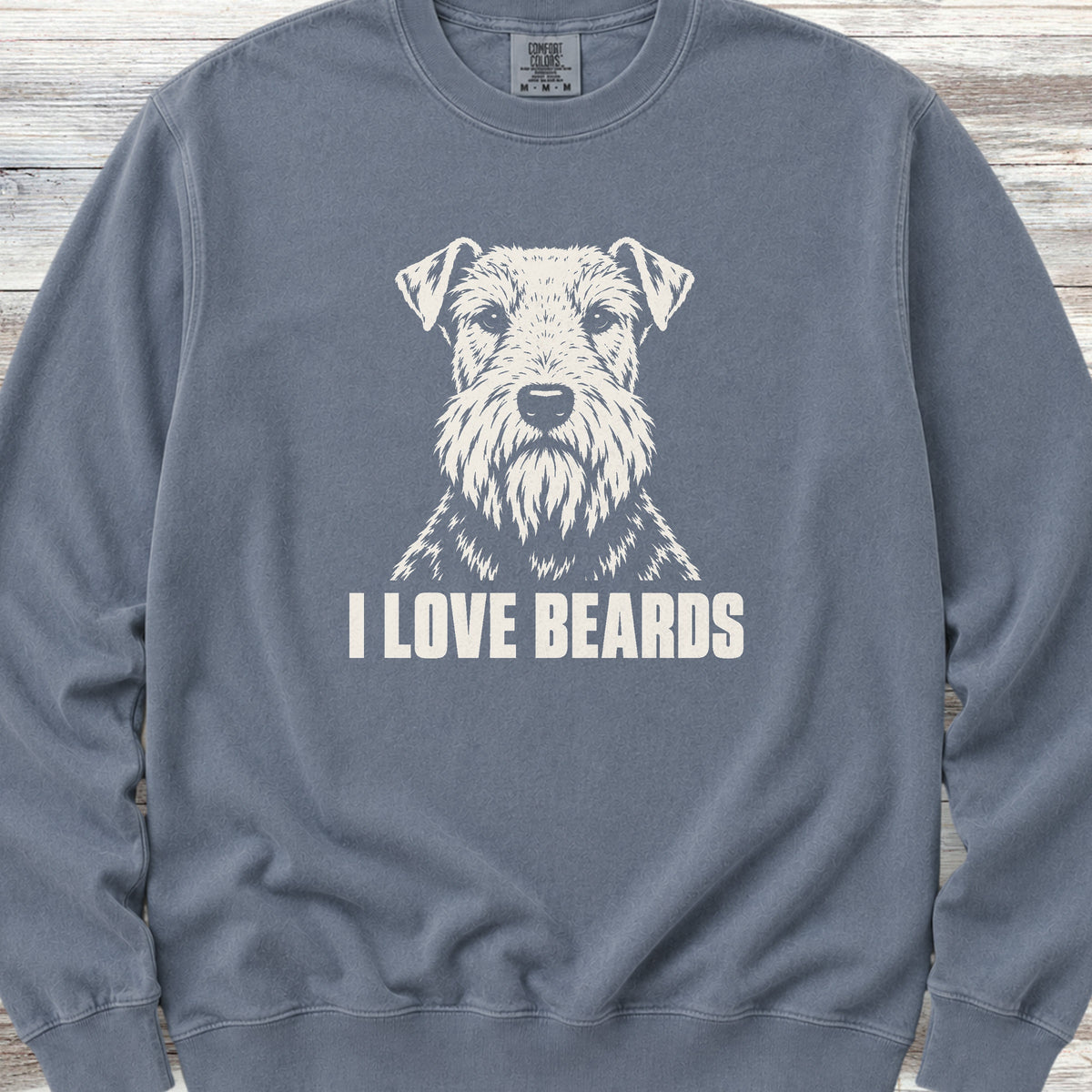 Welsh Terrier I Love Beards Sweatshirt - Blue Jean