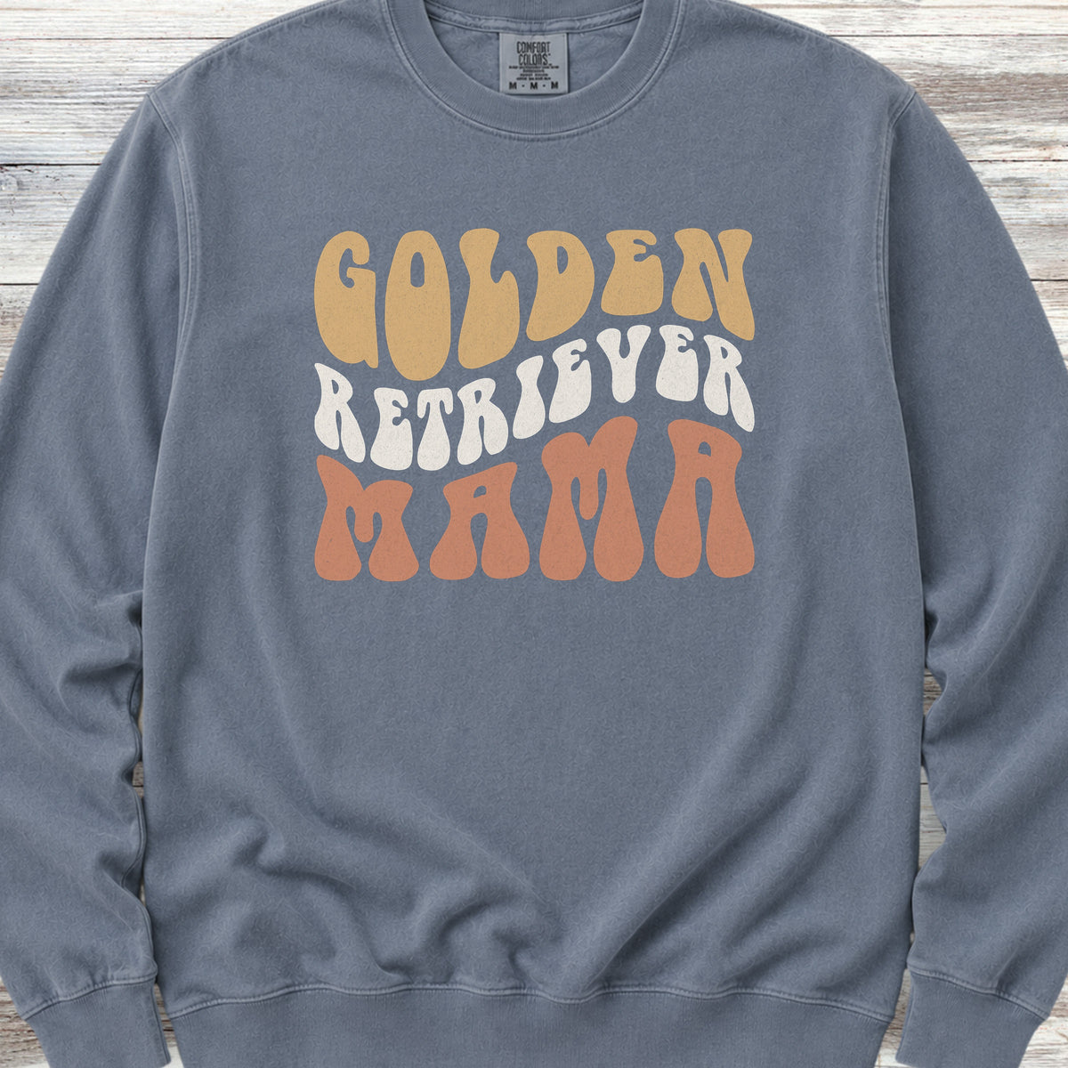 Golden Retriever Retro Mama Sweatshirt - Blue Jean