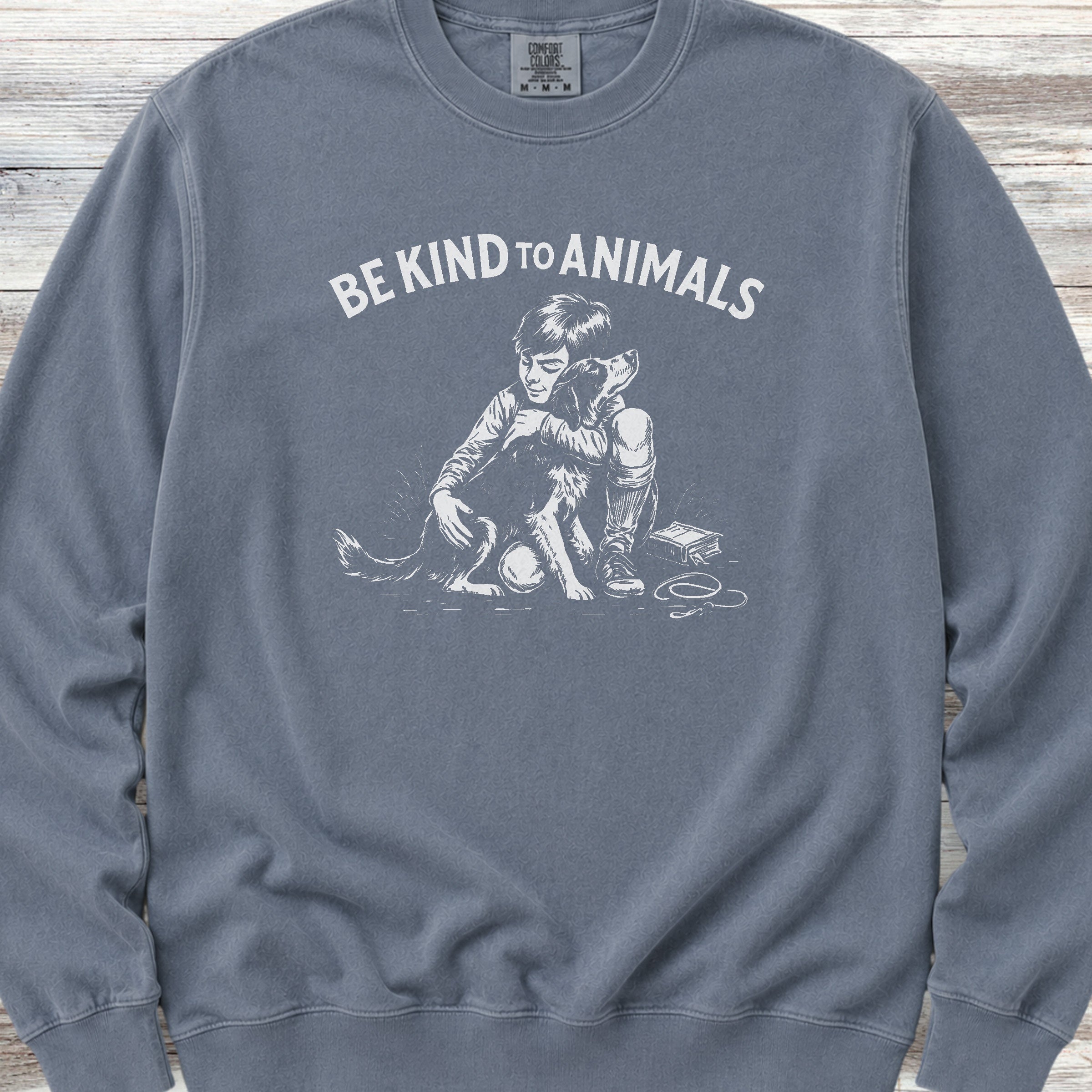 Be Kind to Animals Sweatshirt - Blue Jean