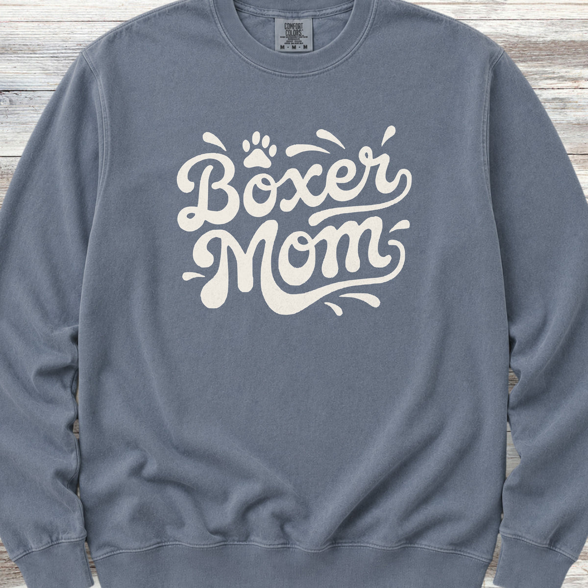 Boxer Groovy Mom Sweatshirt - Blue Jean