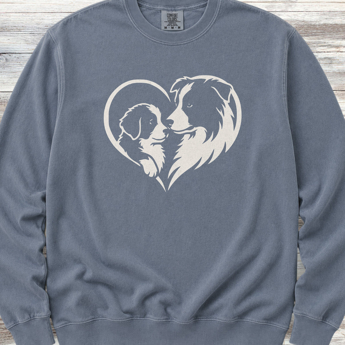 Border Collie Heart Bond Sweatshirt - Blue Jean