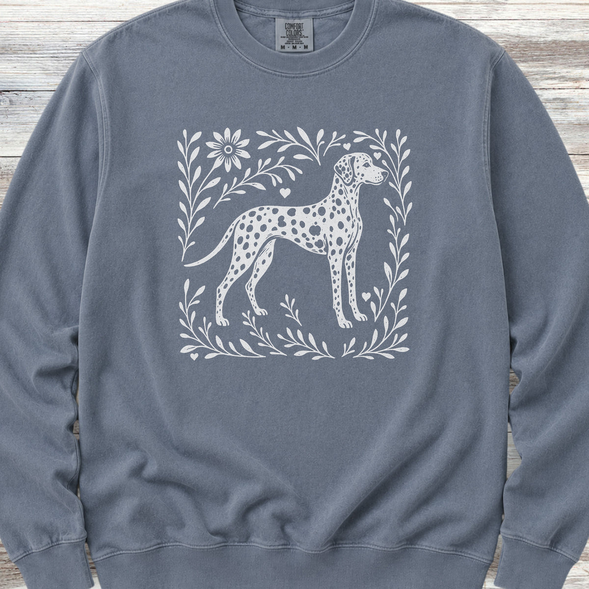 Dalmatian Linocut Sweatshirt - Blue Jean