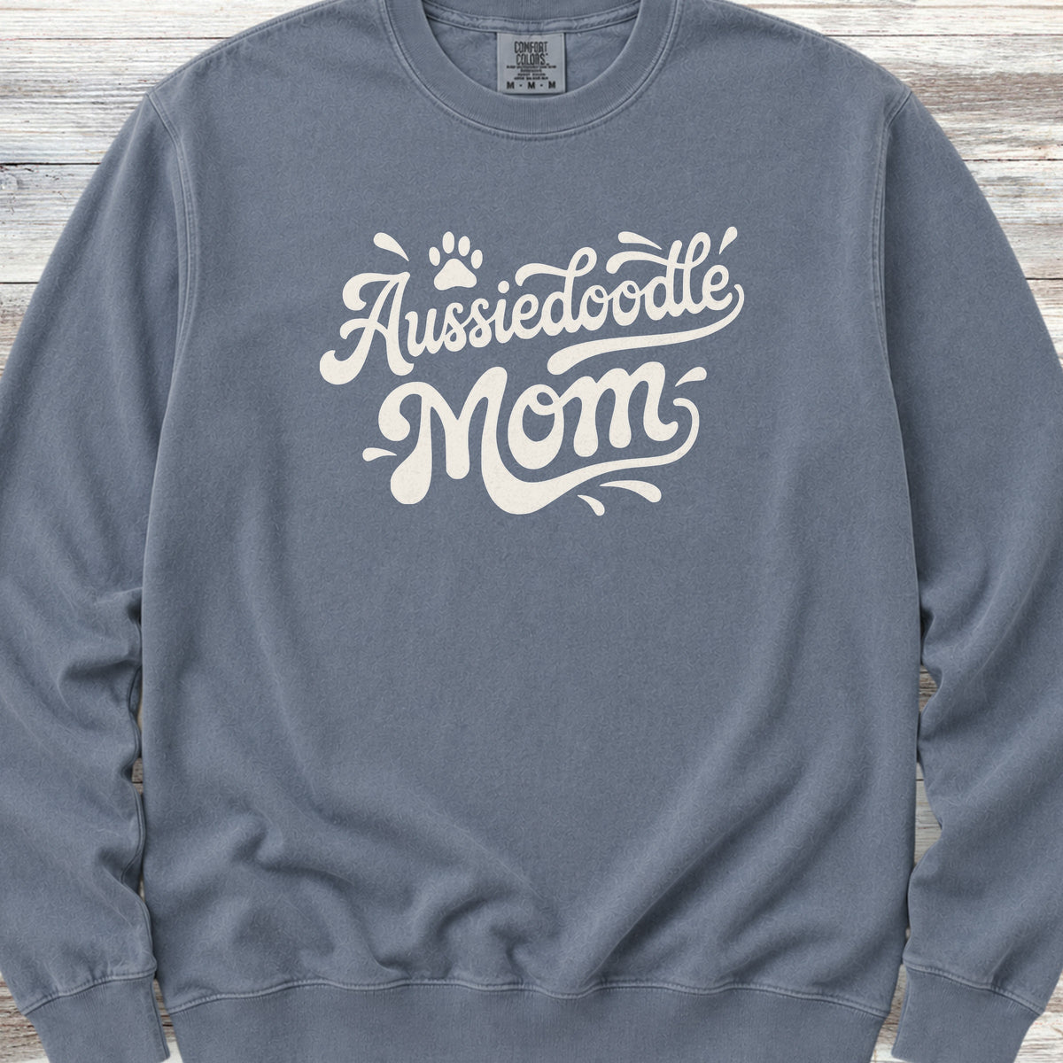 Aussiedoodle Groovy Mom Sweatshirt - Blue Jean