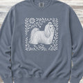 Maltese Linocut Sweatshirt - Blue Jean