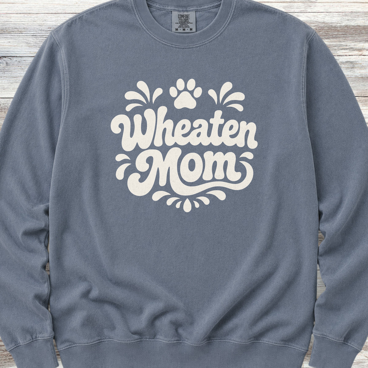 Wheaten Terrier Groovy Mom Sweatshirt - Blue Jean