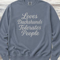 Dachshund Tolerates People Sweatshirt - Blue Jean
