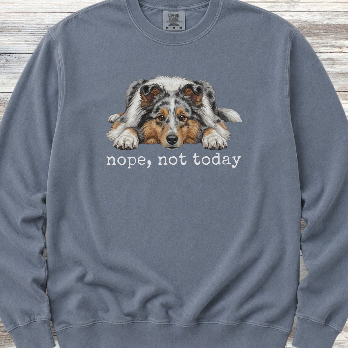Shetland Sheepdog Blue Merle Nope Sweatshirt - Blue Jean
