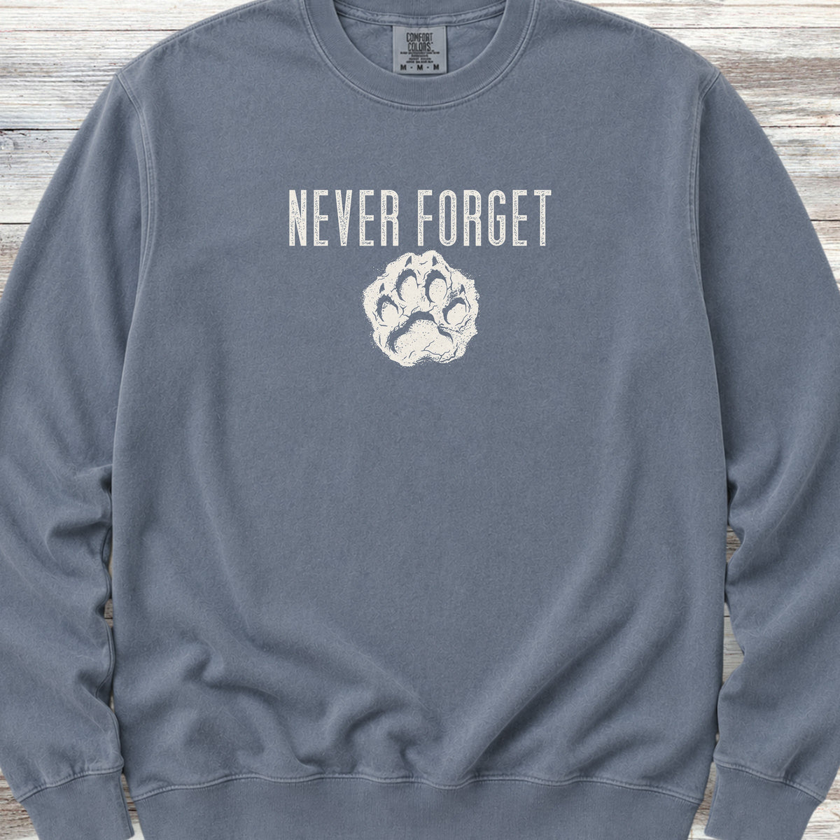 Never Forget Pawprint Sweatshirt - Blue Jean