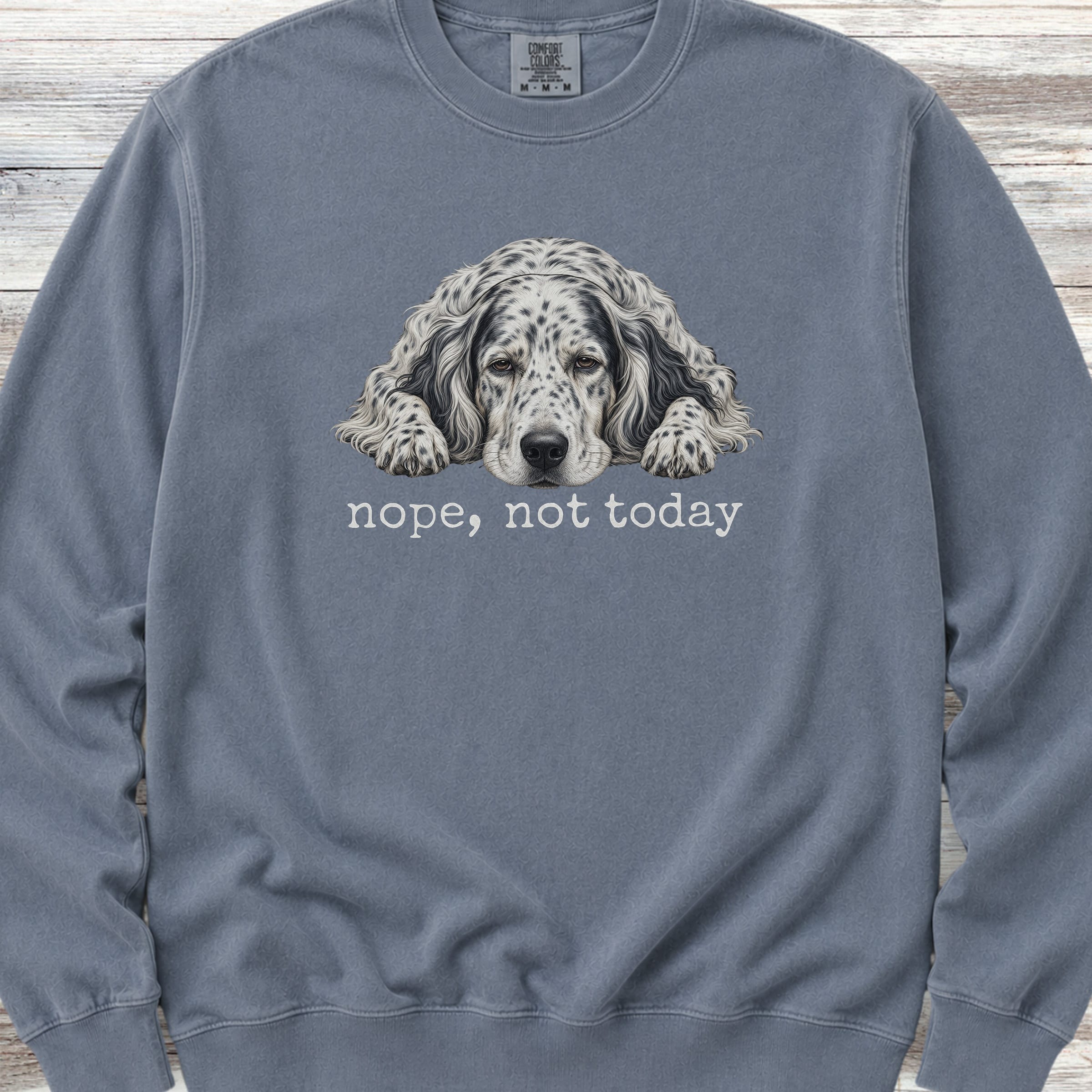 English Setter Nope Sweatshirt - Blue Jean