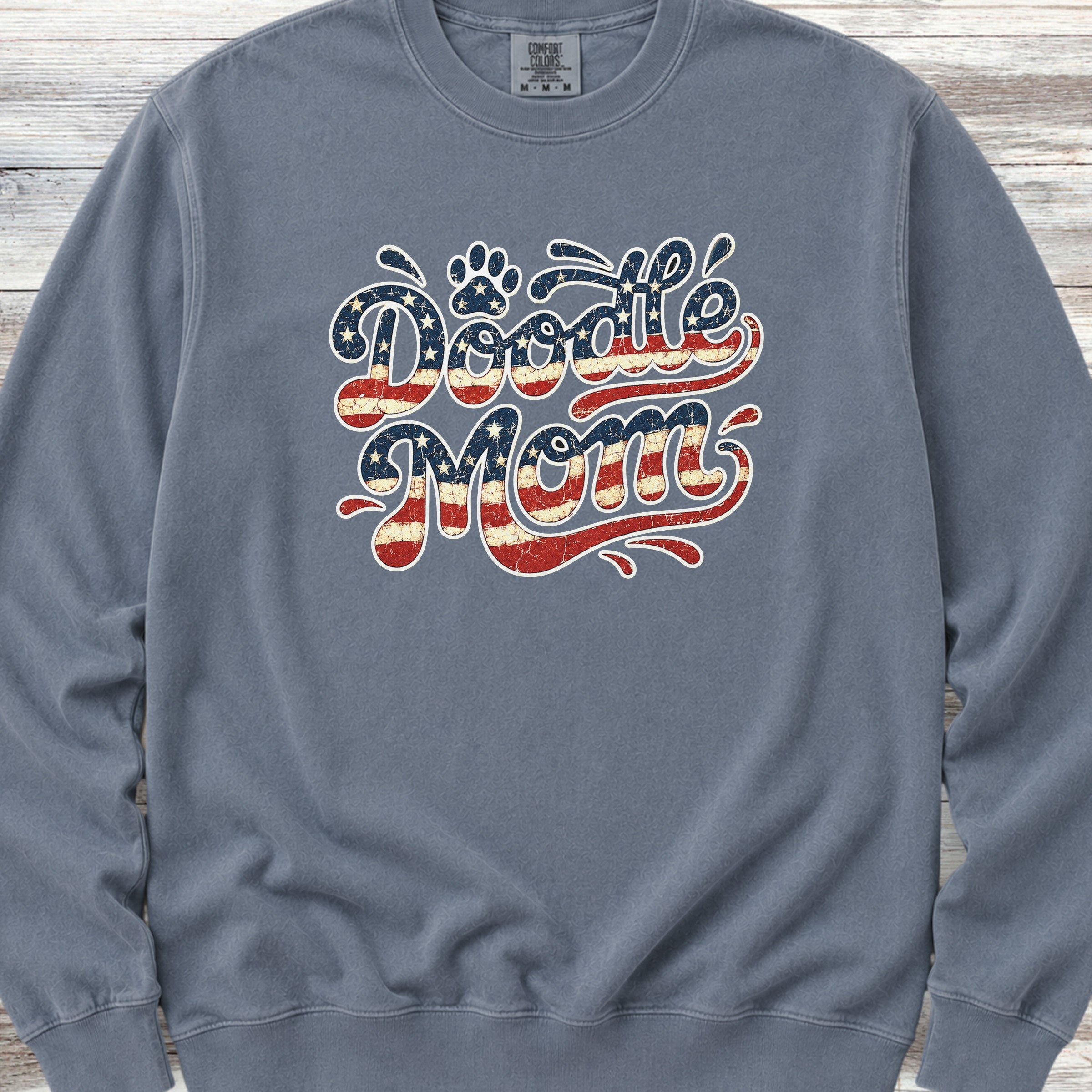Doodle USA Mom Sweatshirt - Blue Jean