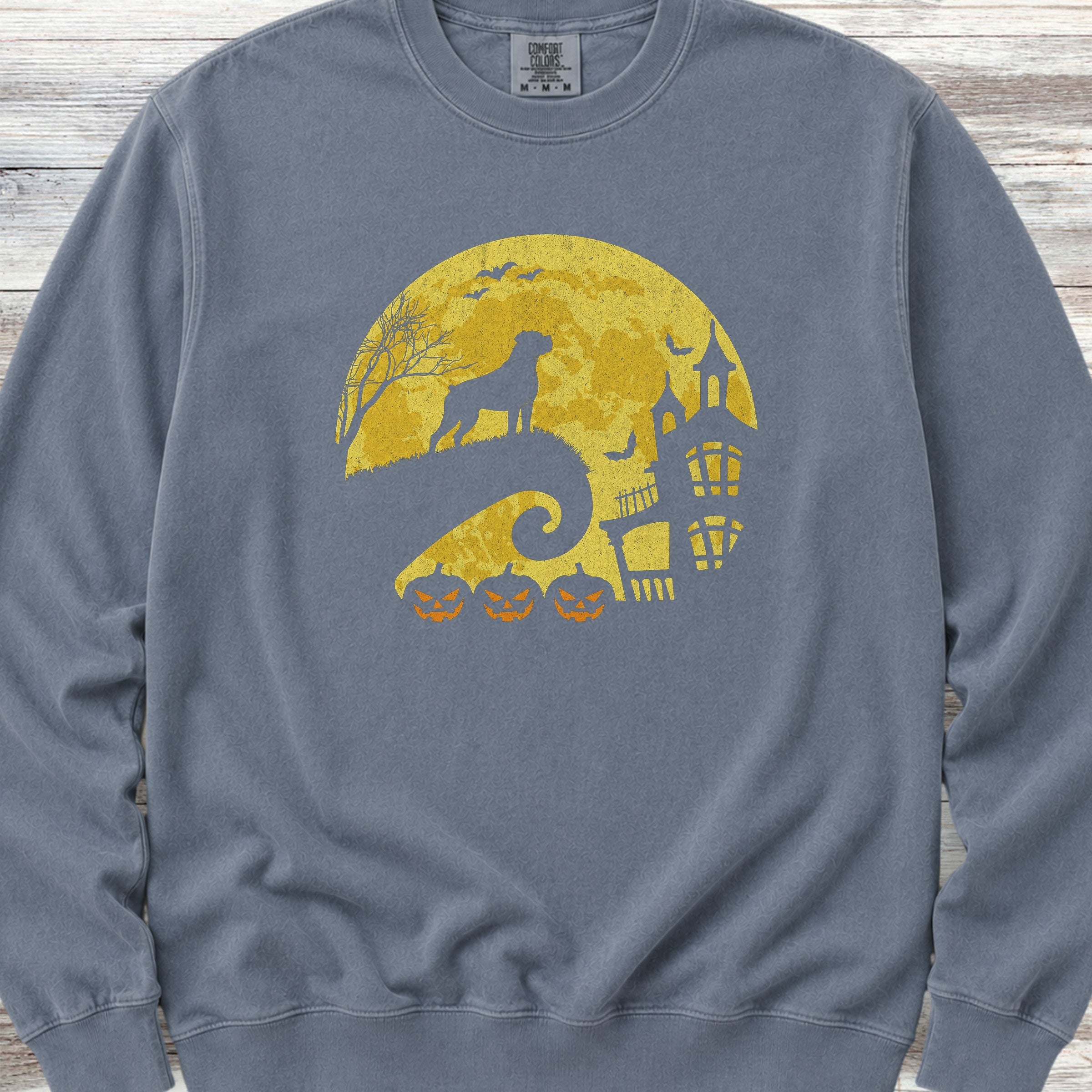 Boxer Halloween Moon Sweatshirt - Blue Jean