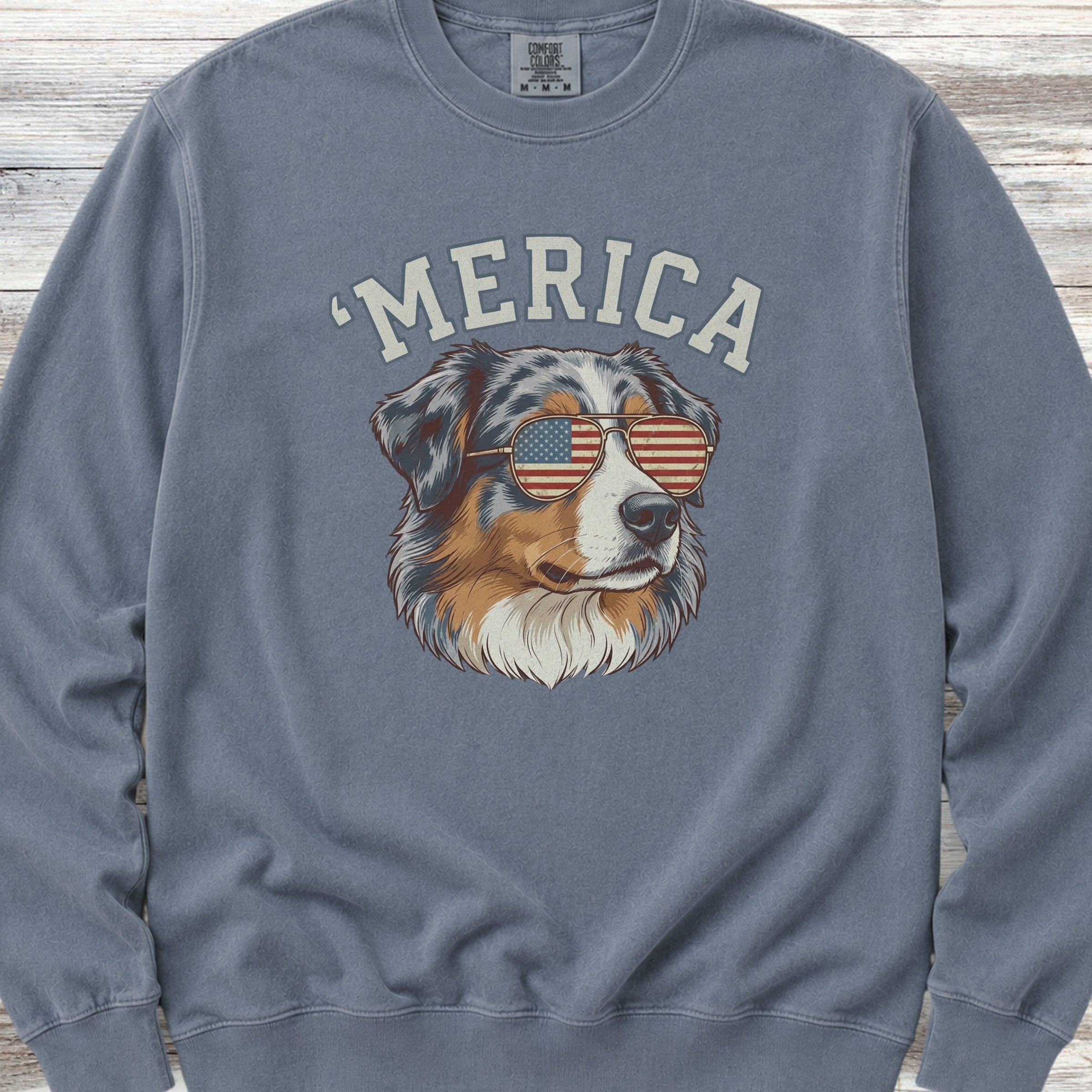 Australian Shepherd 'Merica Sweatshirt - Blue Jean